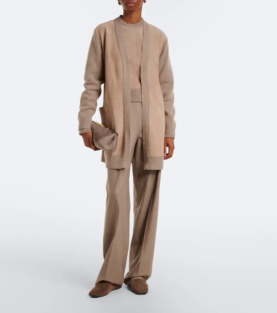 Max Mara Leather-trimmed wool and cashmere sweater | Thumbnail 6 Max Mara Leather-trimmed wool and cashmere sweater | Thumbnail 6
