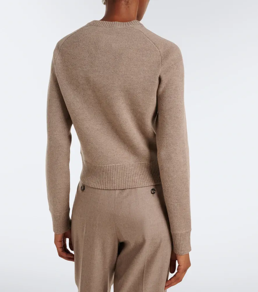 Max Mara Leather-trimmed wool and cashmere sweater | Thumbnail 7 Max Mara Leather-trimmed wool and cashmere sweater | Thumbnail 7