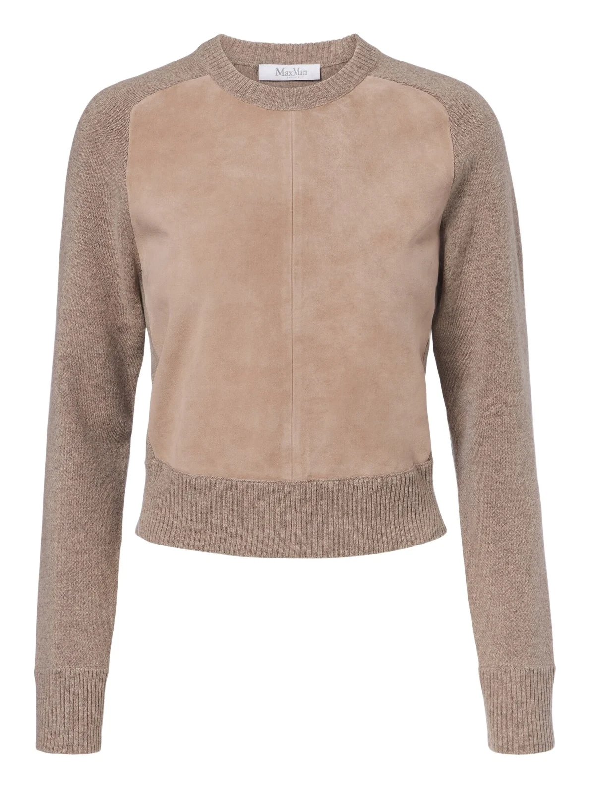 Max Mara Leather-trimmed wool and cashmere sweater