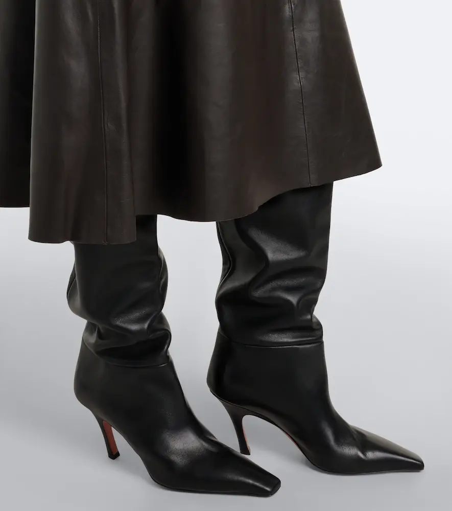Yves Salomon Leather midi skirt | Thumbnail 2