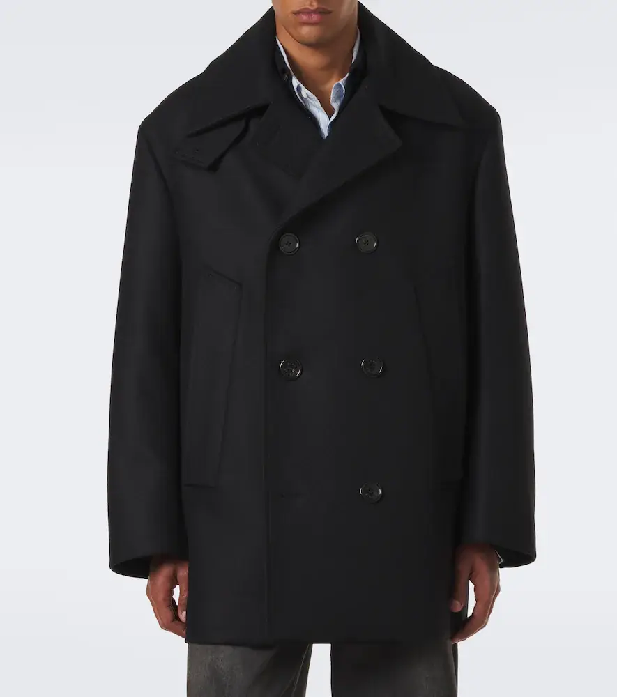 Acne Studios Double-breasted wool-blend peacoat | Thumbnail 2 Acne Studios Double-breasted wool-blend peacoat | Thumbnail 2