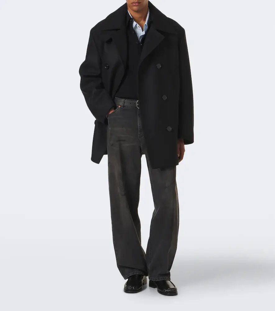 Acne Studios Double-breasted wool-blend peacoat | Thumbnail 4 Acne Studios Double-breasted wool-blend peacoat | Thumbnail 4
