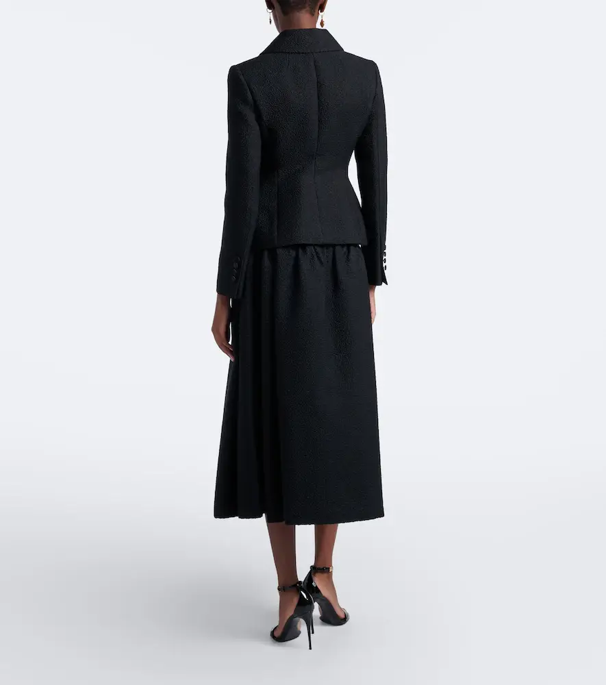 Dolce & Gabbana Gathered wool and silk-blend midi skirt | Thumbnail 4 Dolce & Gabbana Gathered wool and silk-blend midi skirt | Thumbnail 4