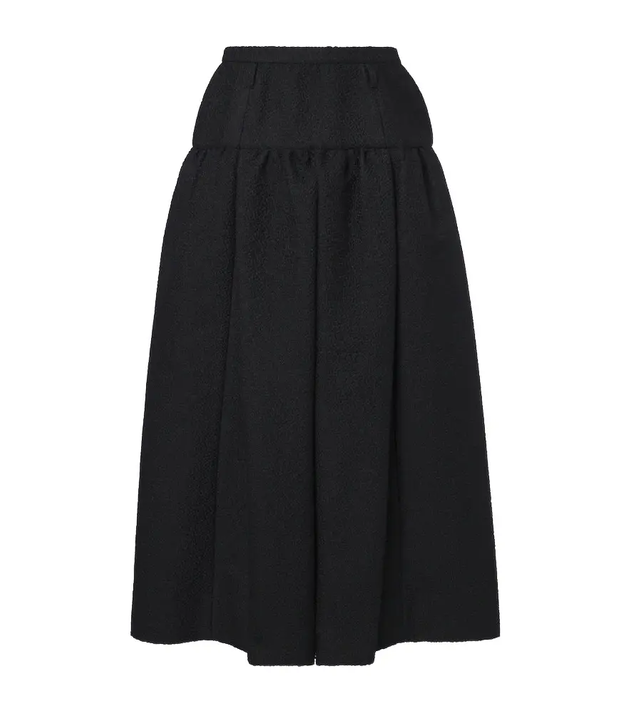 Gathered wool and silk-blend midi skirt Gathered wool and silk-blend midi skirt