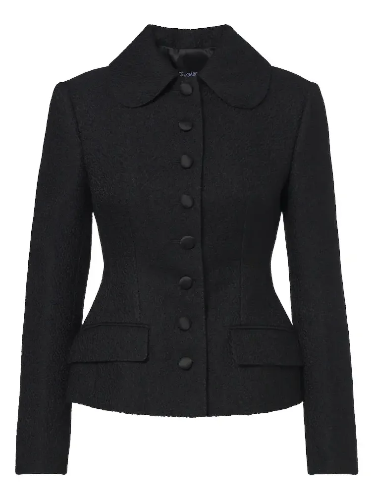 Single-breasted wool and silk-blend blazer