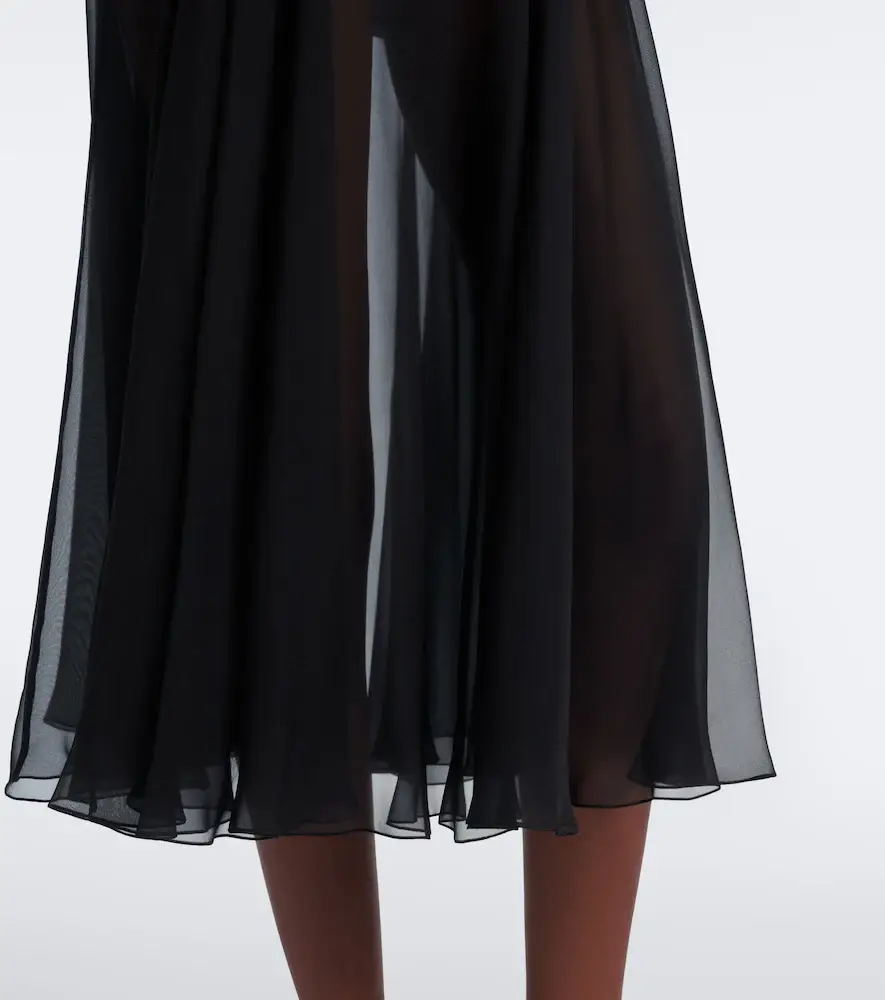 Dolce & Gabbana Pleated sheer silk chiffon midi skirt | Thumbnail 3 Dolce & Gabbana Pleated sheer silk chiffon midi skirt | Thumbnail 3