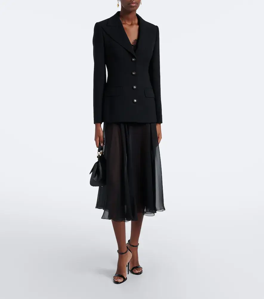 Dolce & Gabbana Pleated sheer silk chiffon midi skirt | Thumbnail 4 Dolce & Gabbana Pleated sheer silk chiffon midi skirt | Thumbnail 4