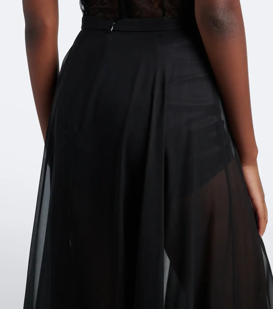 Dolce & Gabbana Pleated sheer silk chiffon midi skirt | Thumbnail 5 Dolce & Gabbana Pleated sheer silk chiffon midi skirt | Thumbnail 5