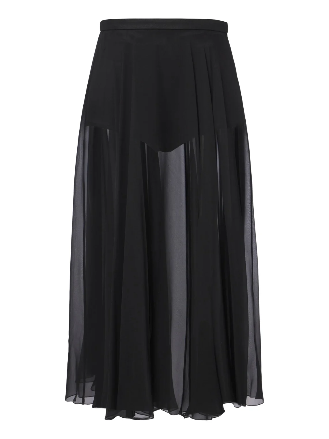 Pleated sheer silk chiffon midi skirt Pleated sheer silk chiffon midi skirt