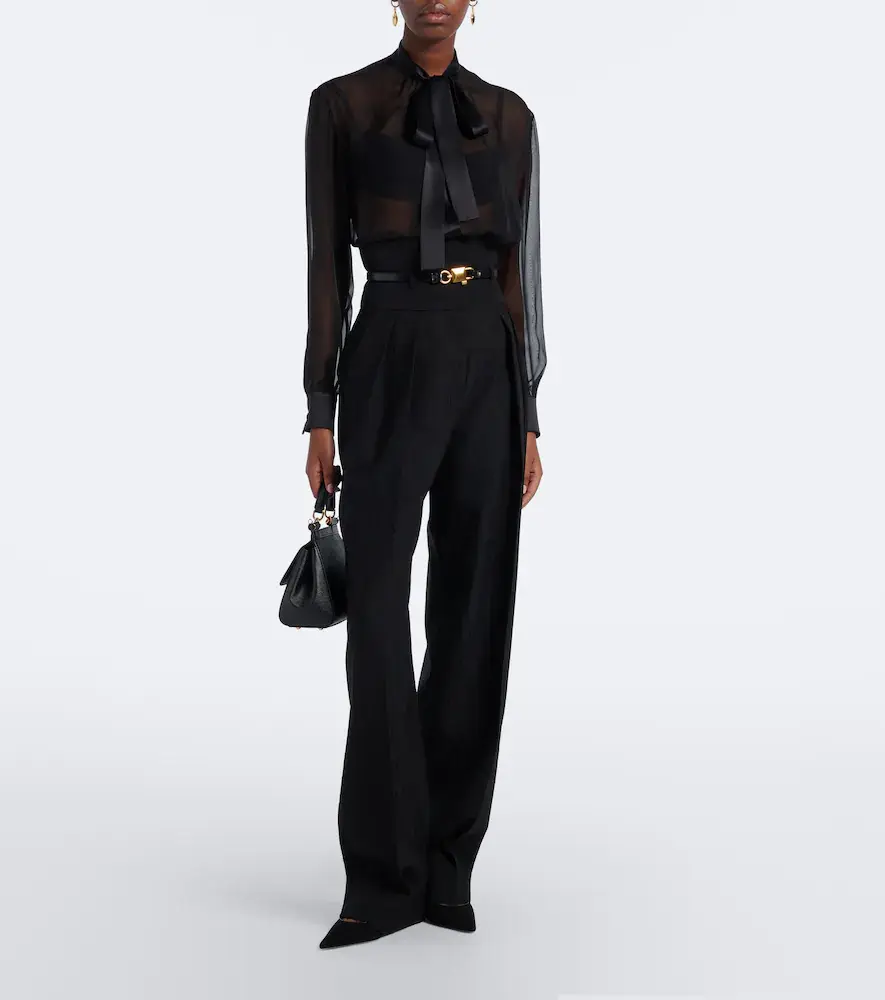 Dolce & Gabbana Pinstripe virgin wool wide-leg pants | Thumbnail 3 Dolce & Gabbana Pinstripe virgin wool wide-leg pants | Thumbnail 3