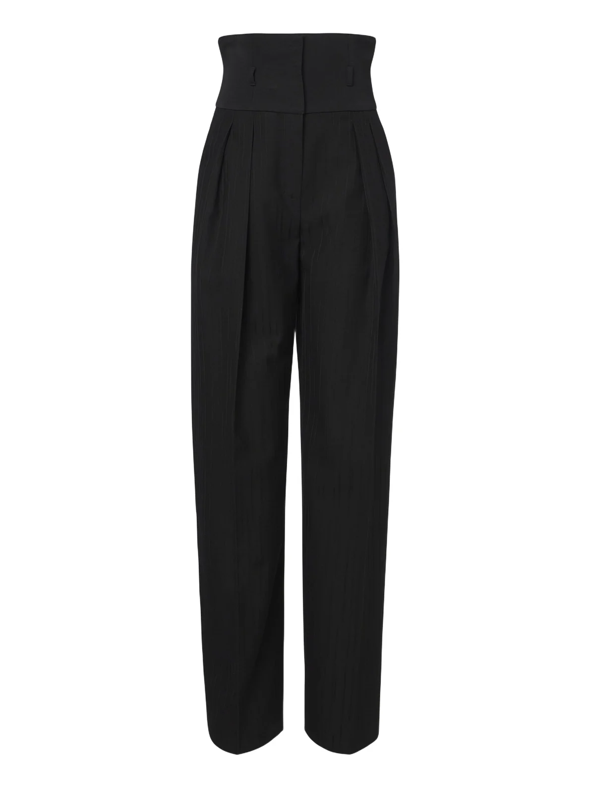 Pinstripe virgin wool wide-leg pants