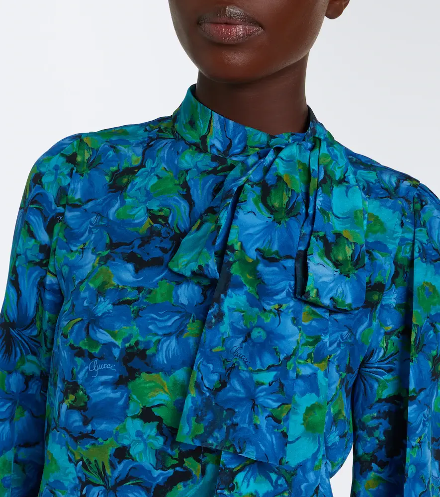 Gucci Floral silk georgette blouse | Thumbnail 3 Gucci Floral silk georgette blouse | Thumbnail 3