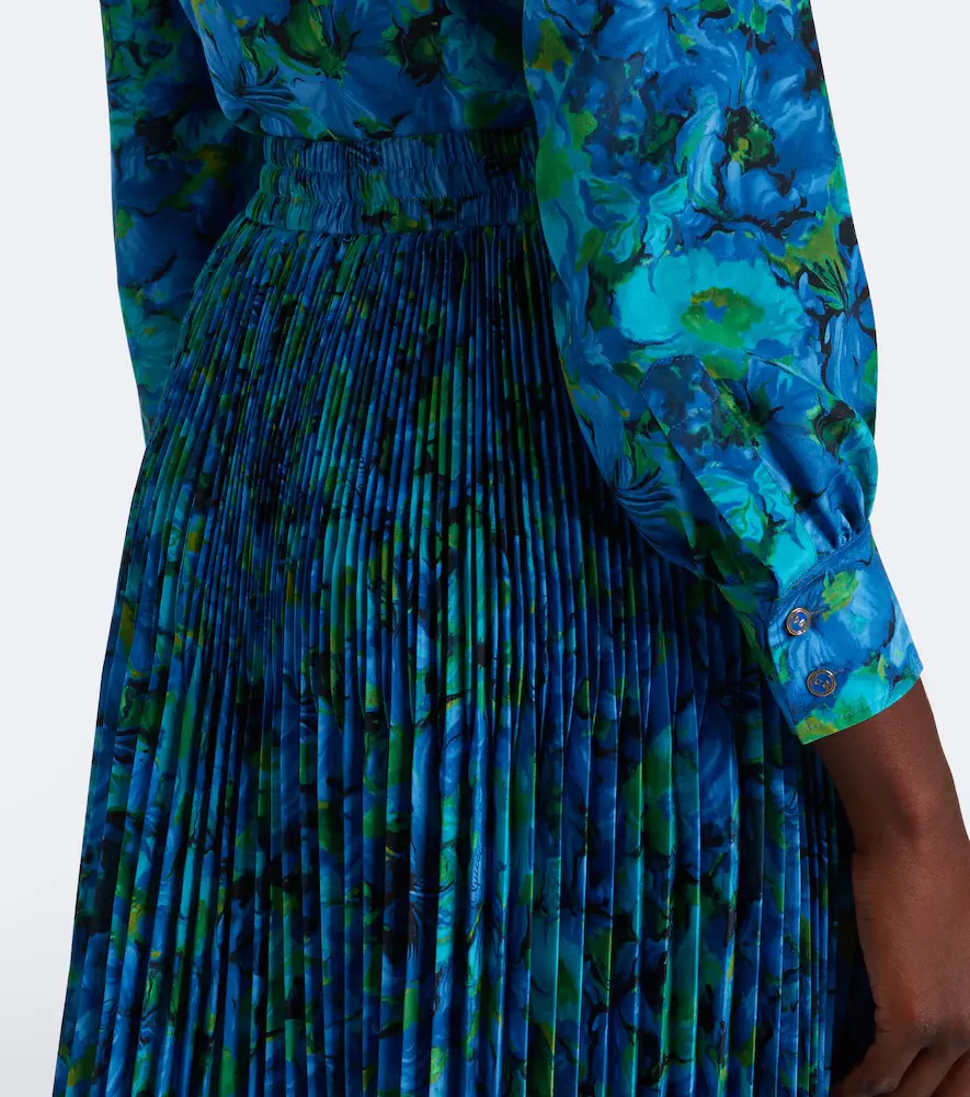 Gucci Floral pleated silk crêpe de chine midi skirt | Thumbnail 3 Gucci Floral pleated silk crêpe de chine midi skirt | Thumbnail 3