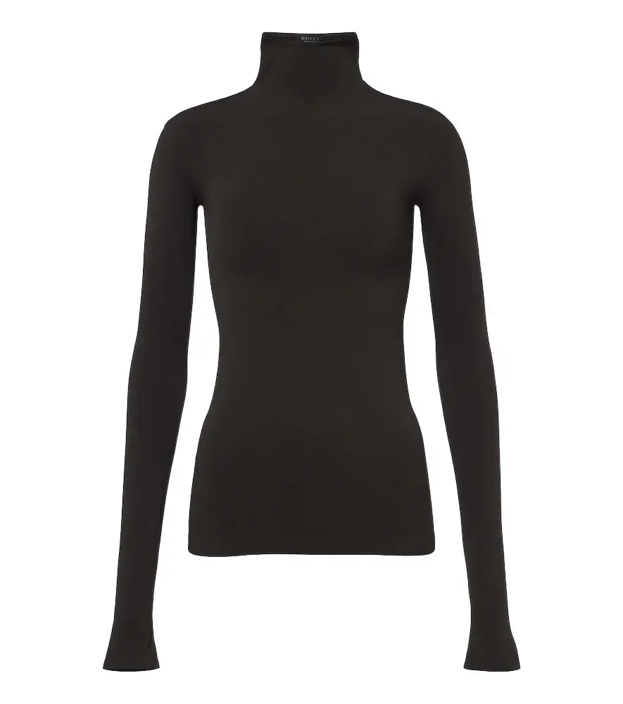Jersey turtleneck top