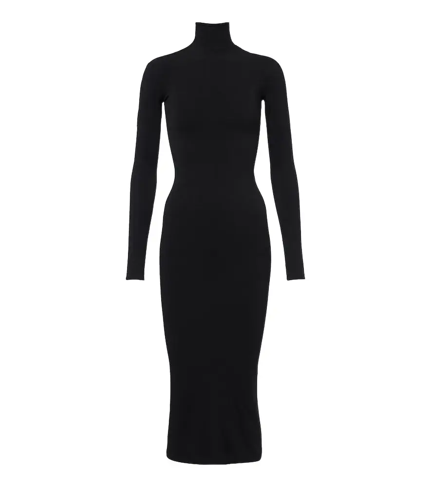 Gucci Jersey turtleneck midi dress