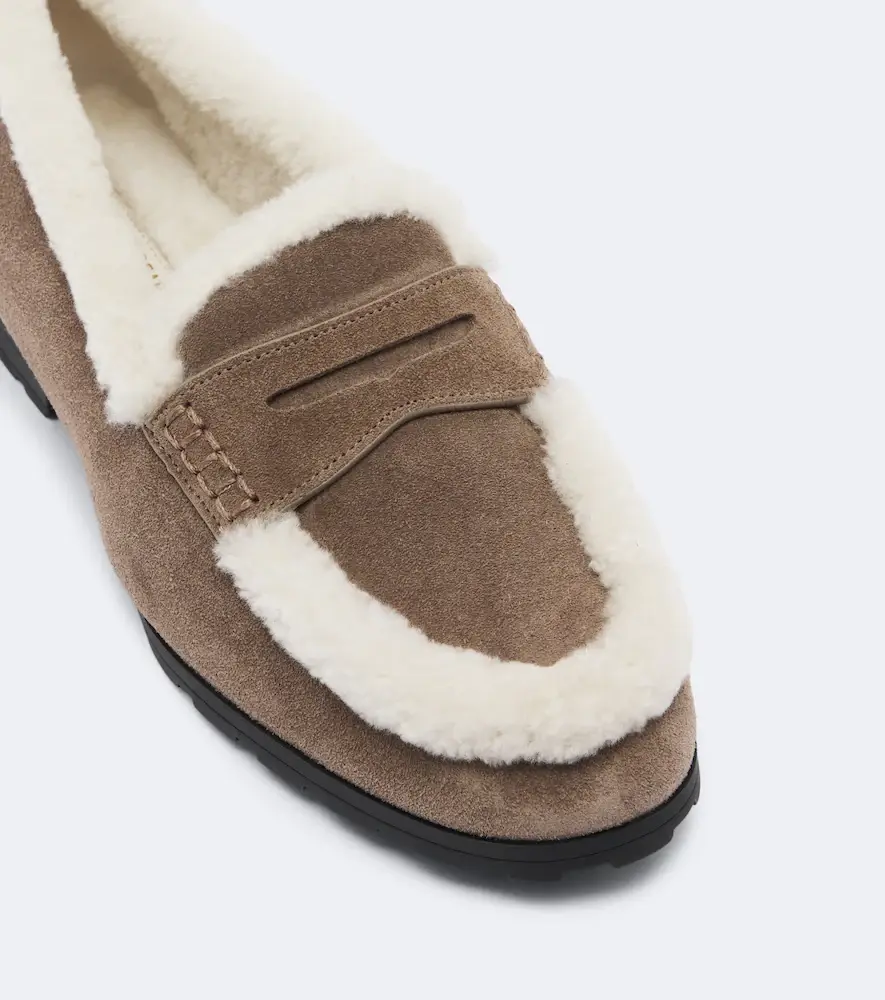 Veronica Beard Shearling-lined suede penny loafers | Thumbnail 2 Veronica Beard Shearling-lined suede penny loafers | Thumbnail 2