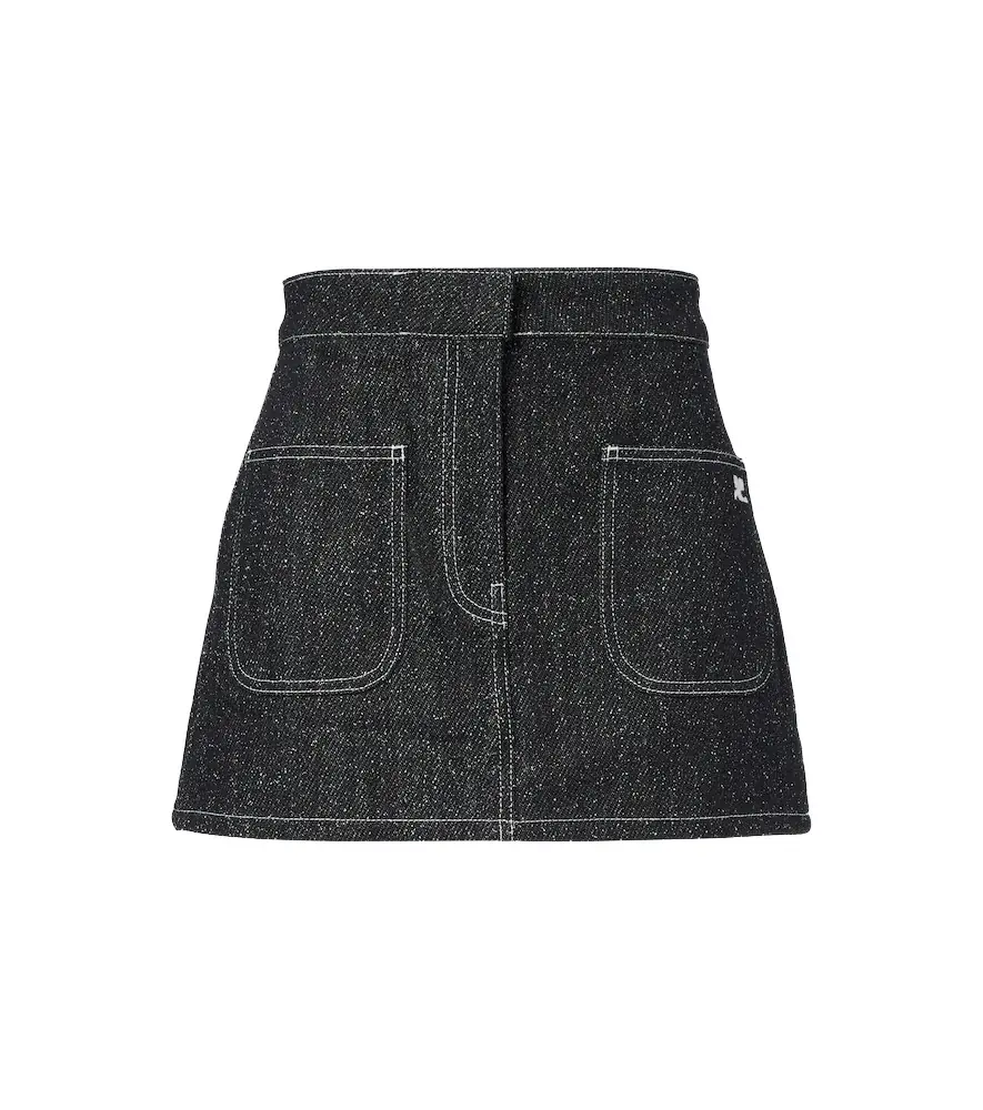 Courrèges Denim tweed miniskirt Courrèges Denim tweed miniskirt
