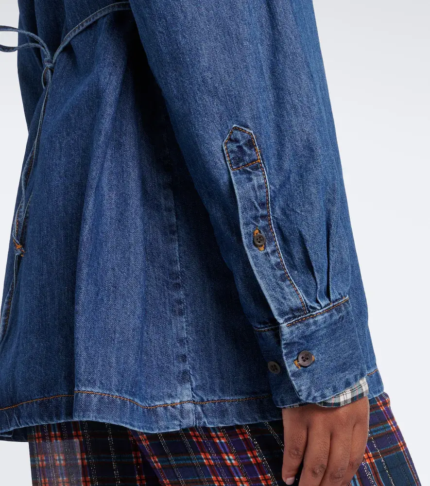 Dries Van Noten Checked denim shirt | Thumbnail 2 Dries Van Noten Checked denim shirt | Thumbnail 2