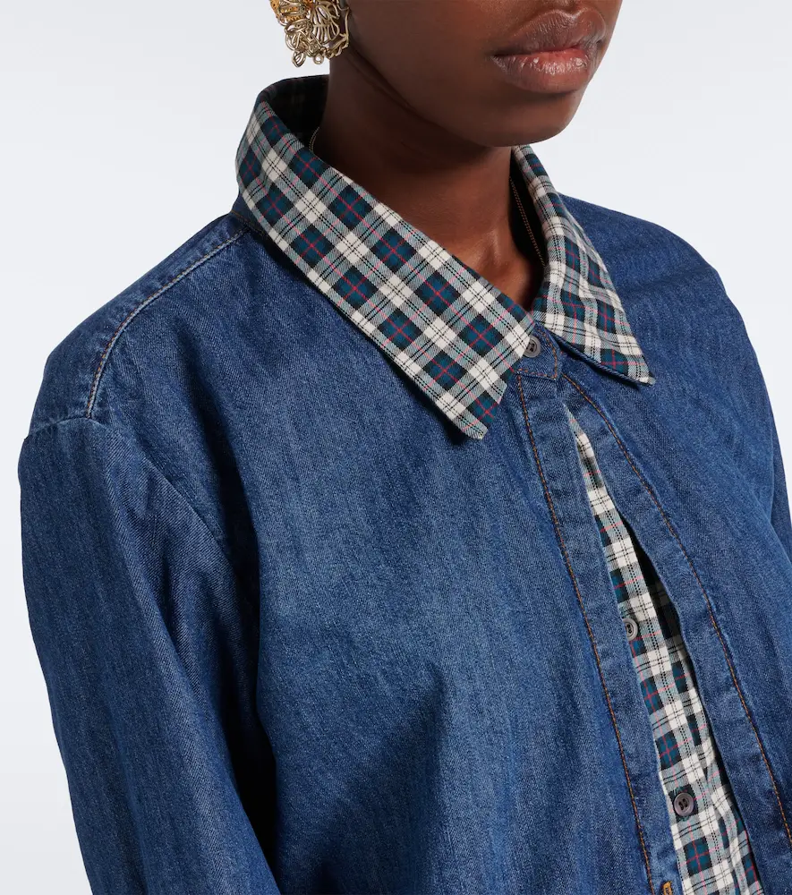Dries Van Noten Checked denim shirt | Thumbnail 3 Dries Van Noten Checked denim shirt | Thumbnail 3