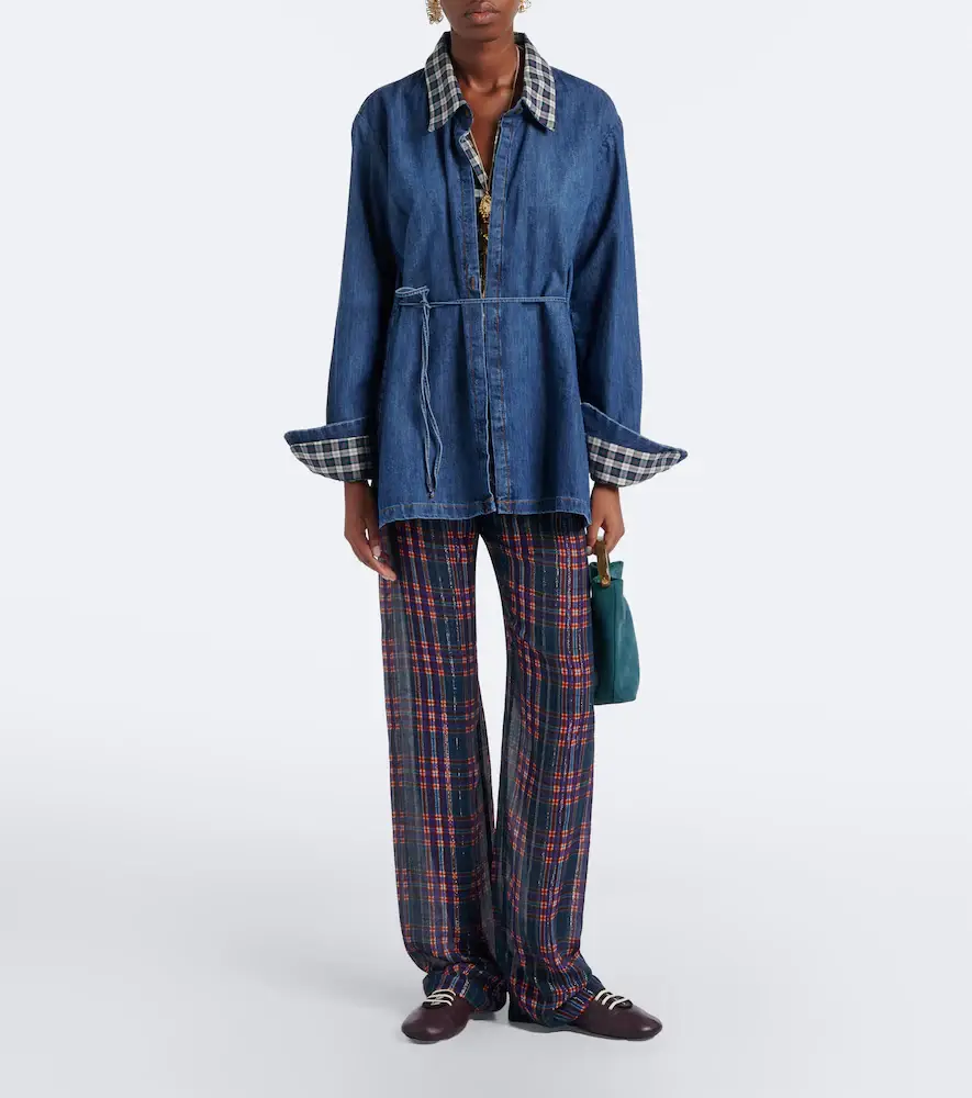 Dries Van Noten Checked denim shirt | Thumbnail 5 Dries Van Noten Checked denim shirt | Thumbnail 5