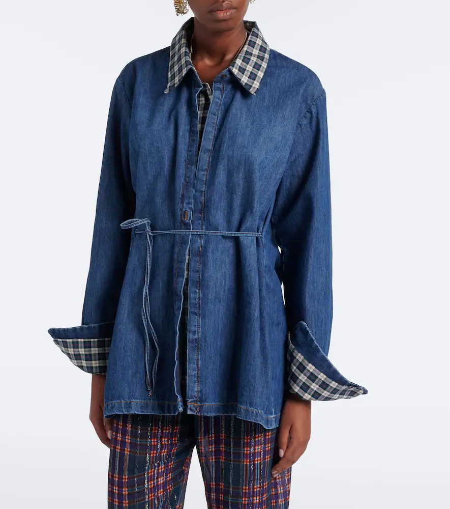 Dries Van Noten Checked denim shirt | Thumbnail 6 Dries Van Noten Checked denim shirt | Thumbnail 6