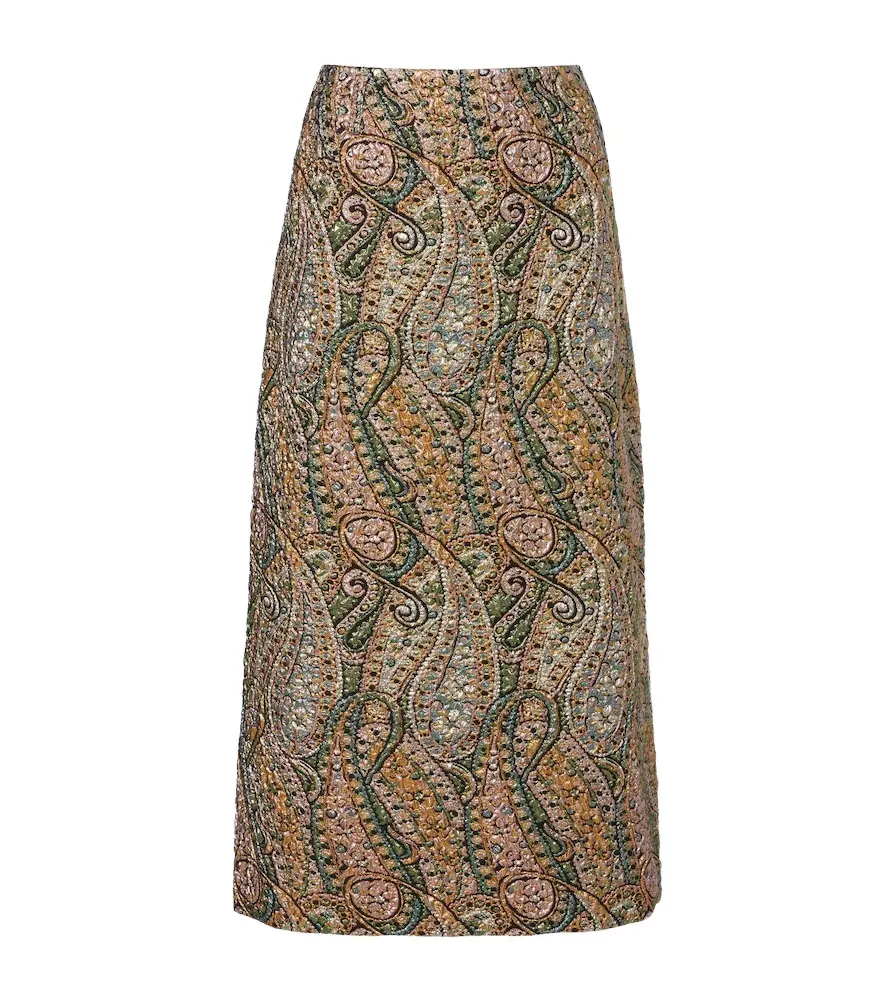 Dries Van Noten Paisley jacquard midi skirt