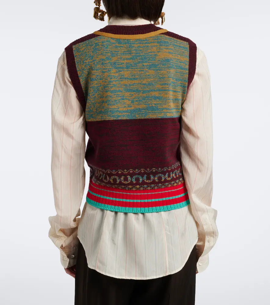 Dries Van Noten Jacquard cashmere and wool vest | Thumbnail 2 Dries Van Noten Jacquard cashmere and wool vest | Thumbnail 2