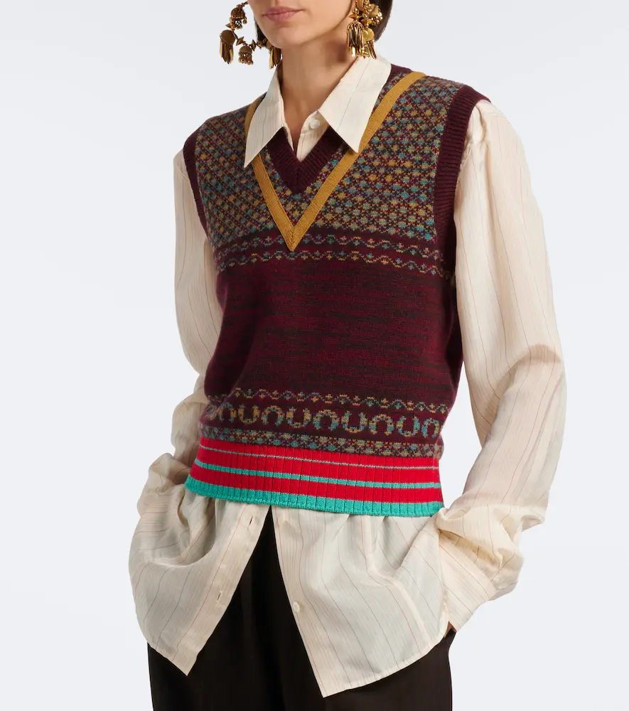 Dries Van Noten Jacquard cashmere and wool vest | Thumbnail 4 Dries Van Noten Jacquard cashmere and wool vest | Thumbnail 4