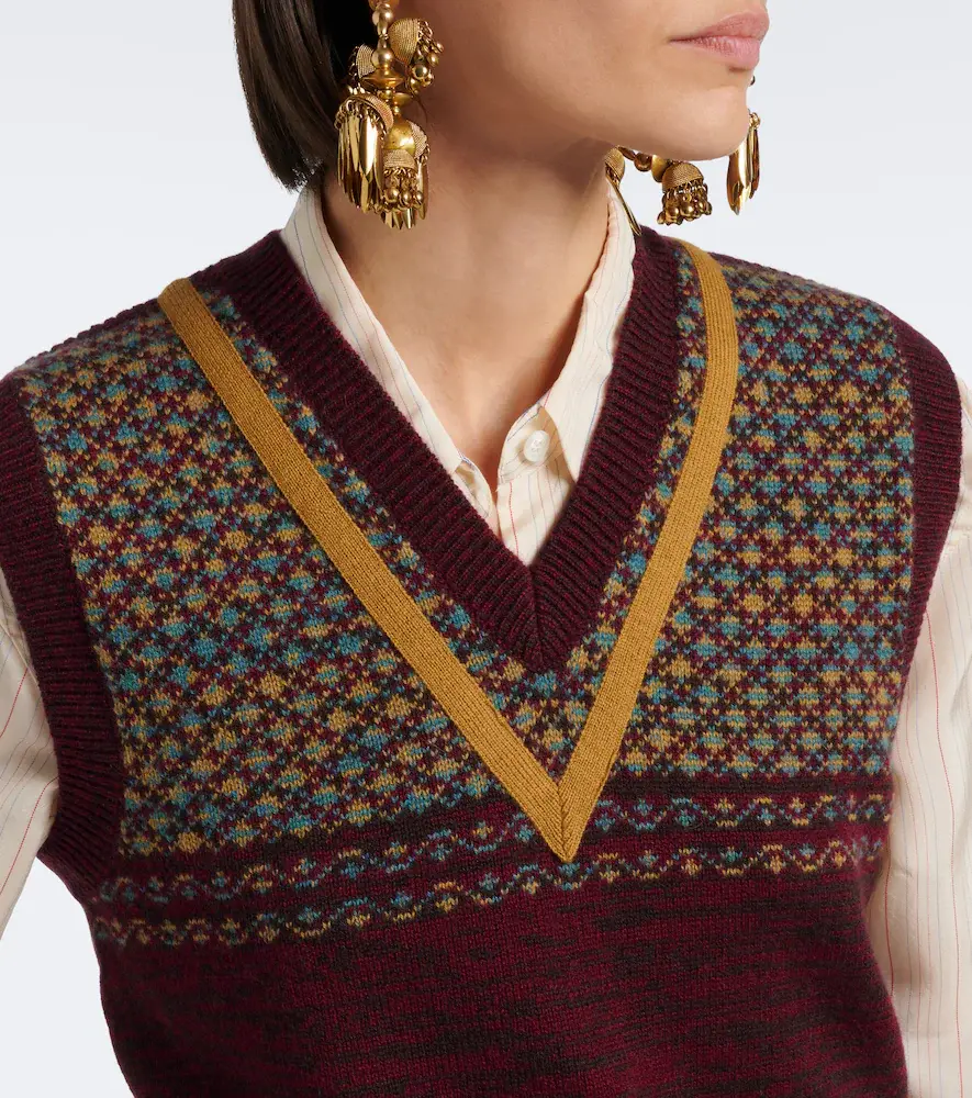 Dries Van Noten Jacquard cashmere and wool vest | Thumbnail 5 Dries Van Noten Jacquard cashmere and wool vest | Thumbnail 5