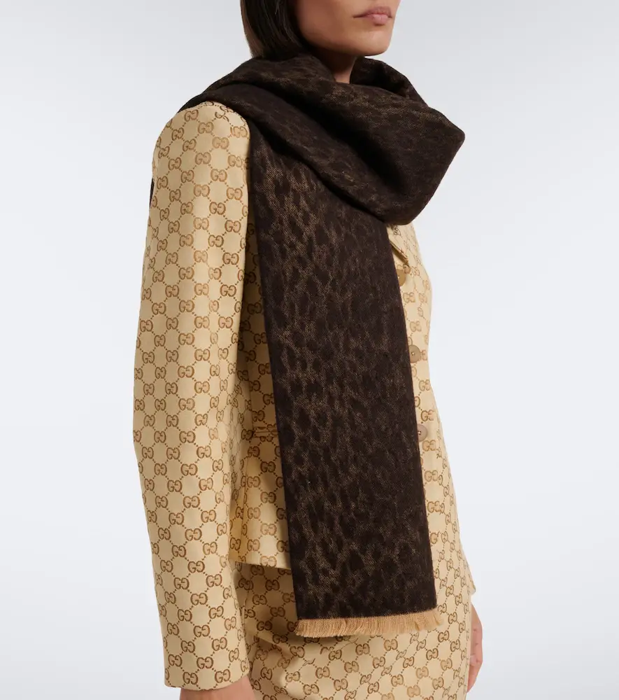 Gucci GG jacquard wool scarf | Thumbnail 4 Gucci GG jacquard wool scarf | Thumbnail 4