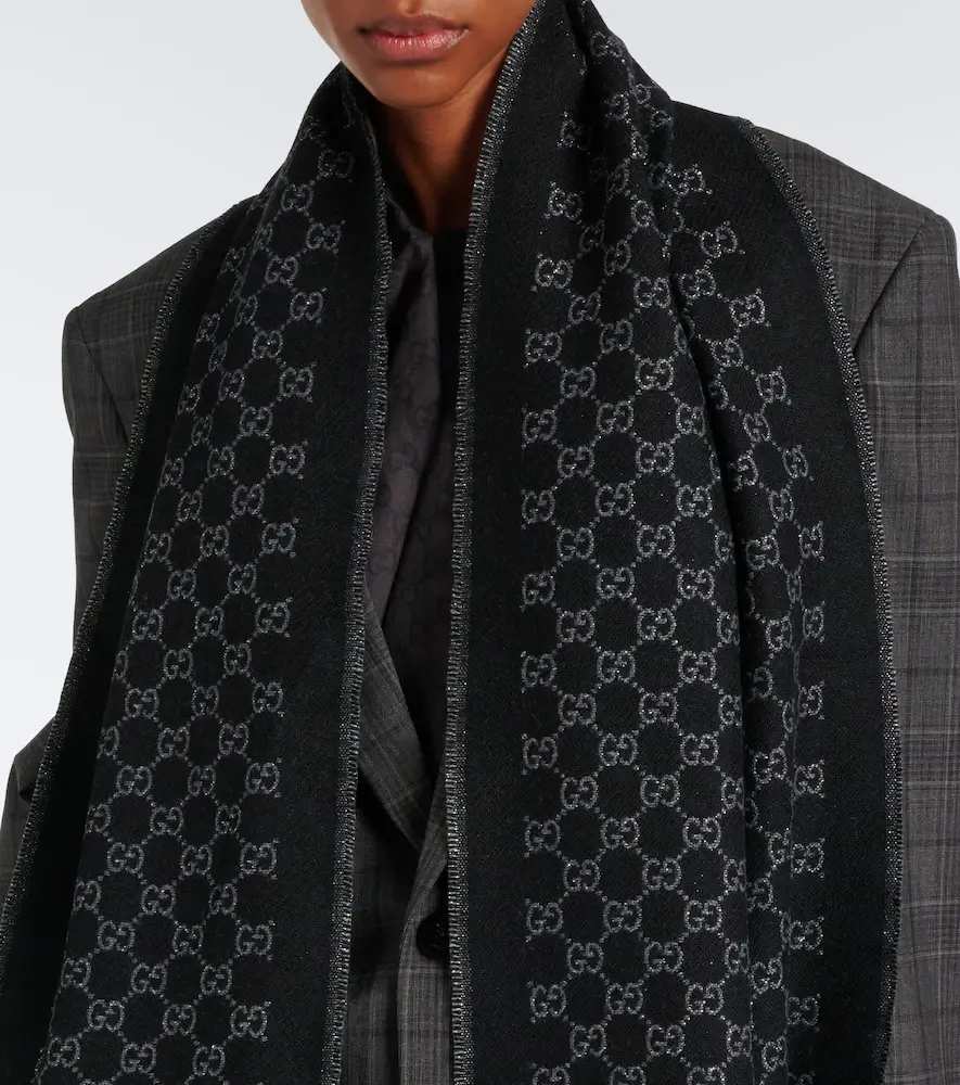 Gucci GG jacquard wool-blend scarf | Thumbnail 4 Gucci GG jacquard wool-blend scarf | Thumbnail 4