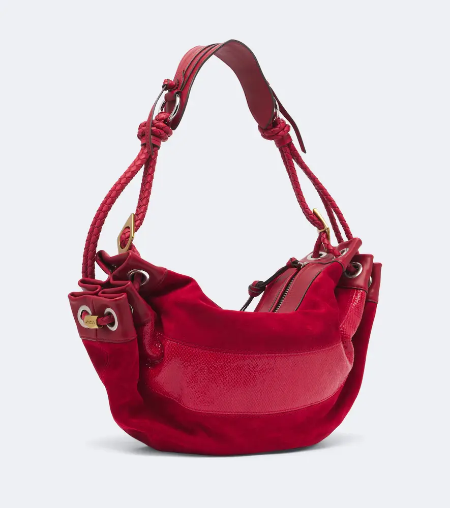 Isabel Marant Maia Medium suede and leather shoulder bag | Thumbnail 3