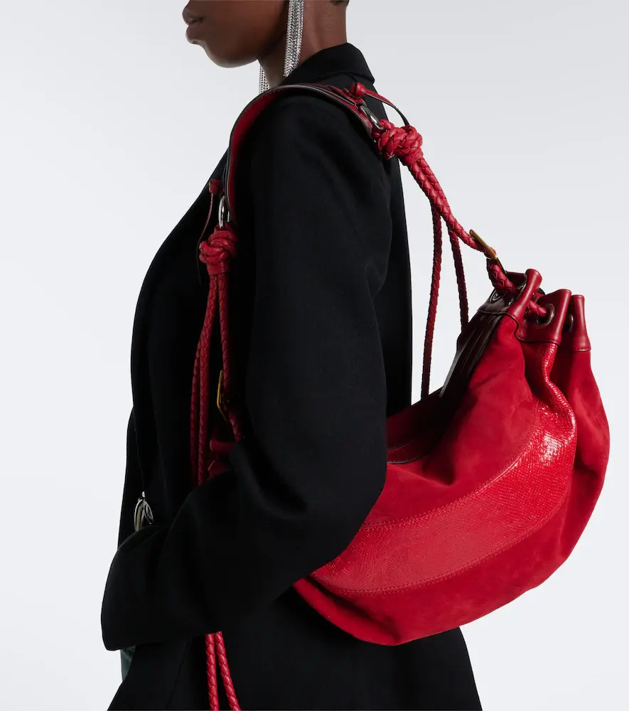 Isabel Marant Maia Medium suede and leather shoulder bag | Thumbnail 4