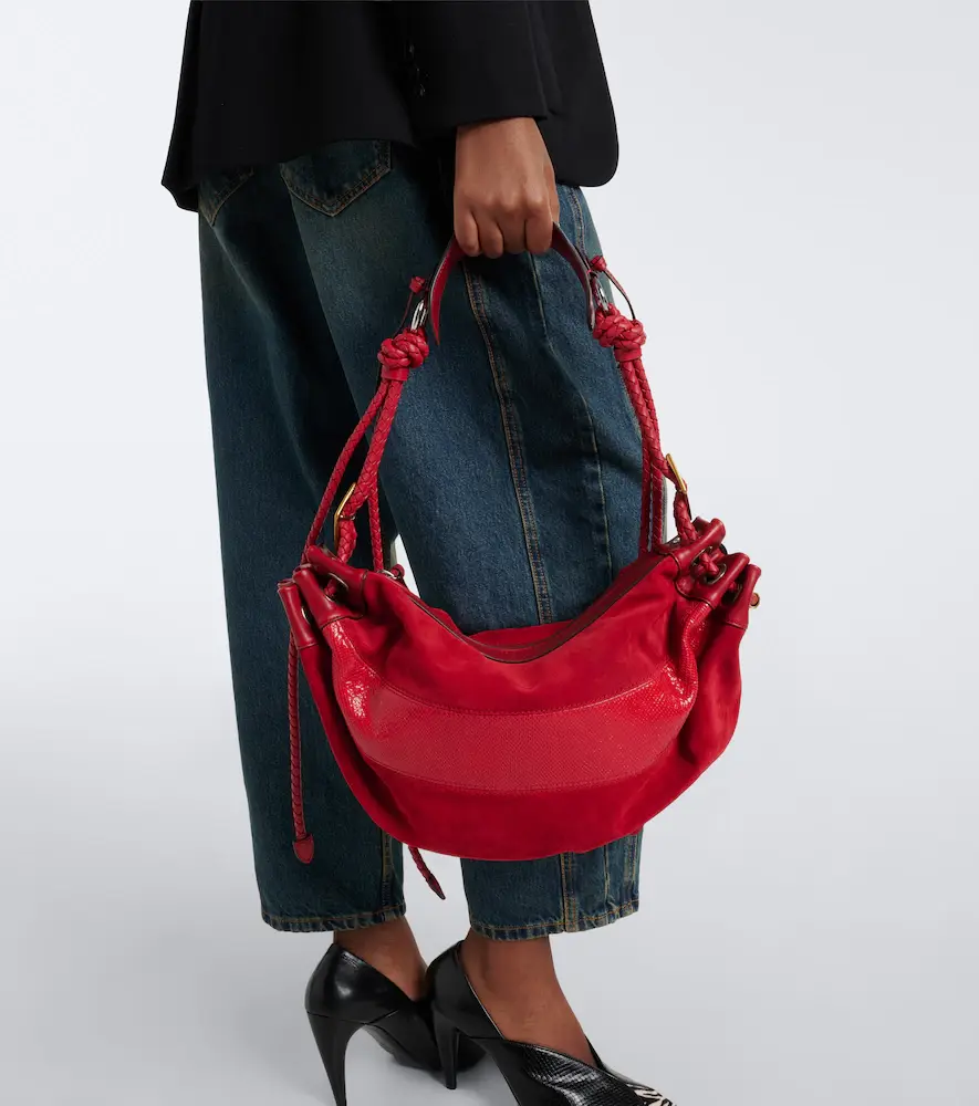 Isabel Marant Maia Medium suede and leather shoulder bag | Thumbnail 6