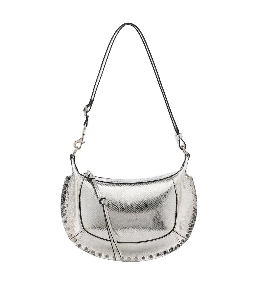 Isabel Marant Oskan Moon metallic leather shoulder bag