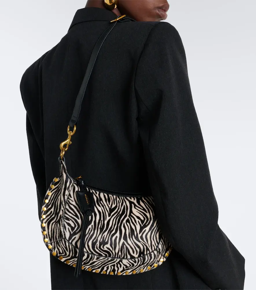 Isabel Marant Oskan Moon printed calf hair shoulder bag | Thumbnail 4