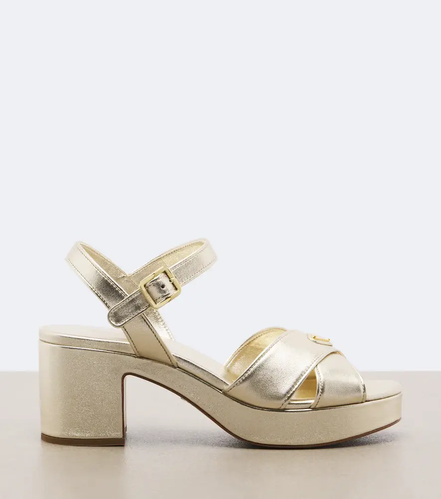 Prada Metallic leather platform sandals | Thumbnail 2 Prada Metallic leather platform sandals | Thumbnail 2