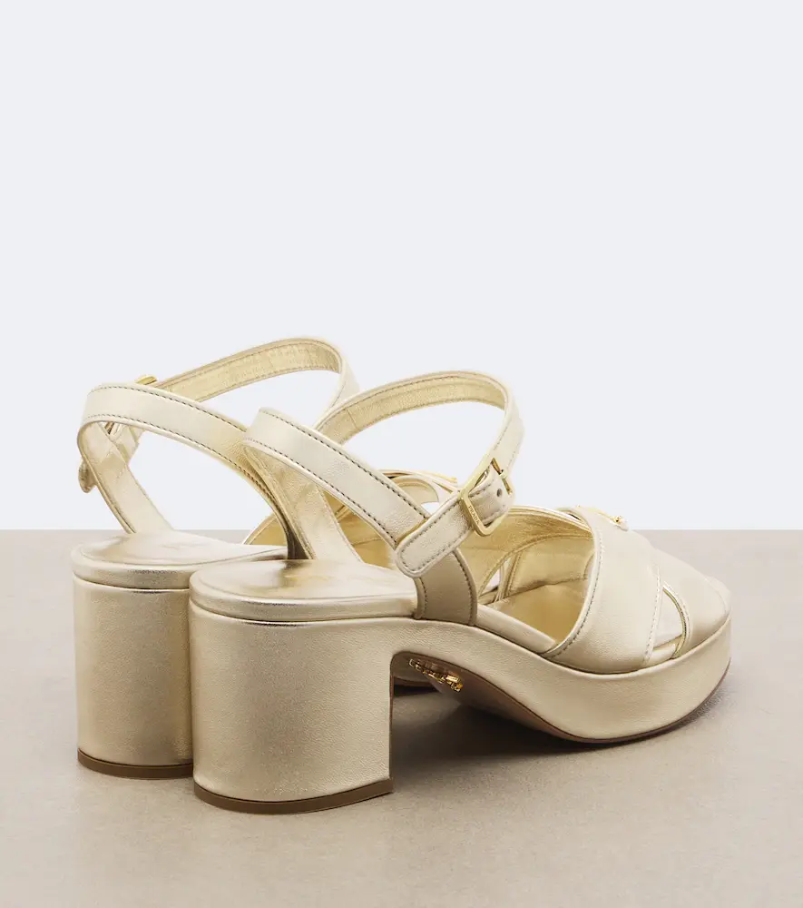 Prada Metallic leather platform sandals | Thumbnail 3 Prada Metallic leather platform sandals | Thumbnail 3