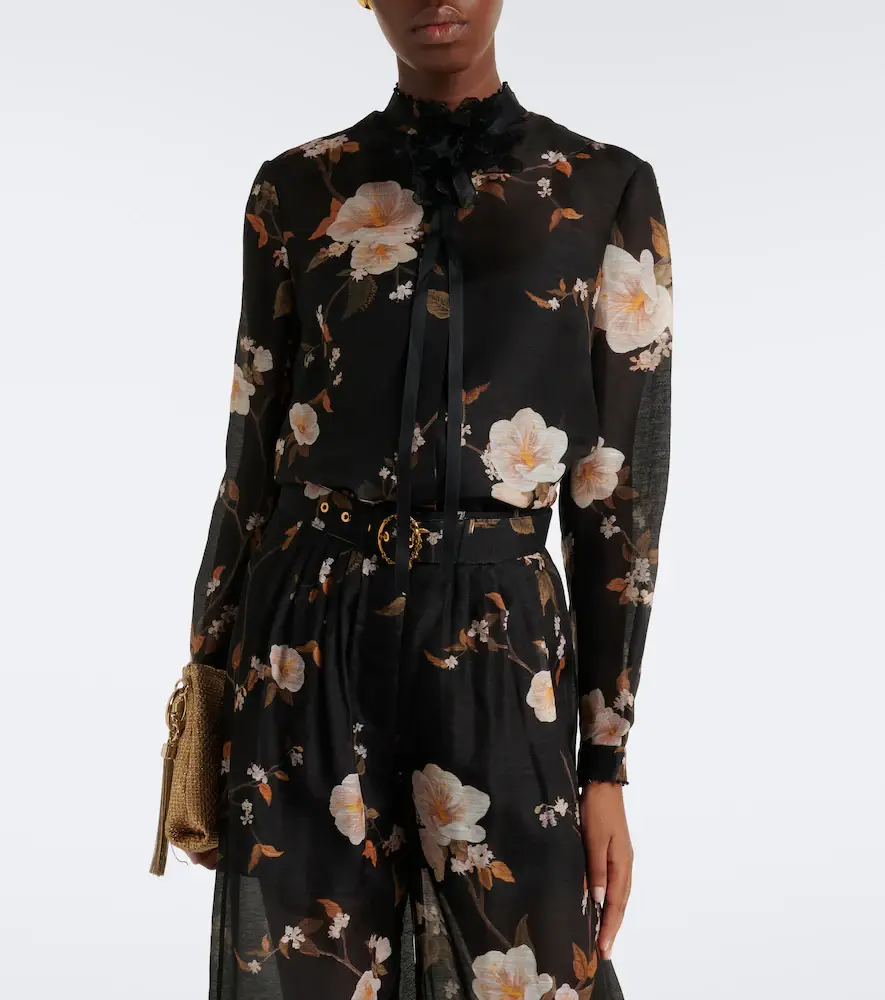 Zimmermann Ascent bow-detail linen and silk blouse | Thumbnail 4 Zimmermann Ascent bow-detail linen and silk blouse | Thumbnail 4