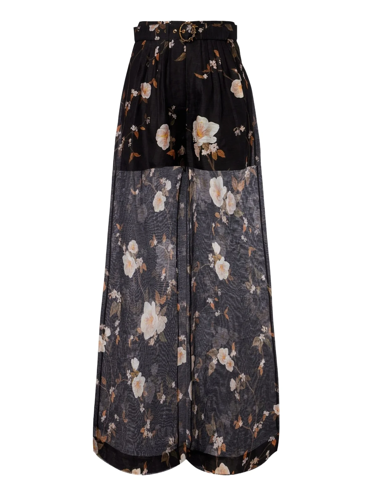 Zimmermann Ascent floral linen and silk wide-leg pants