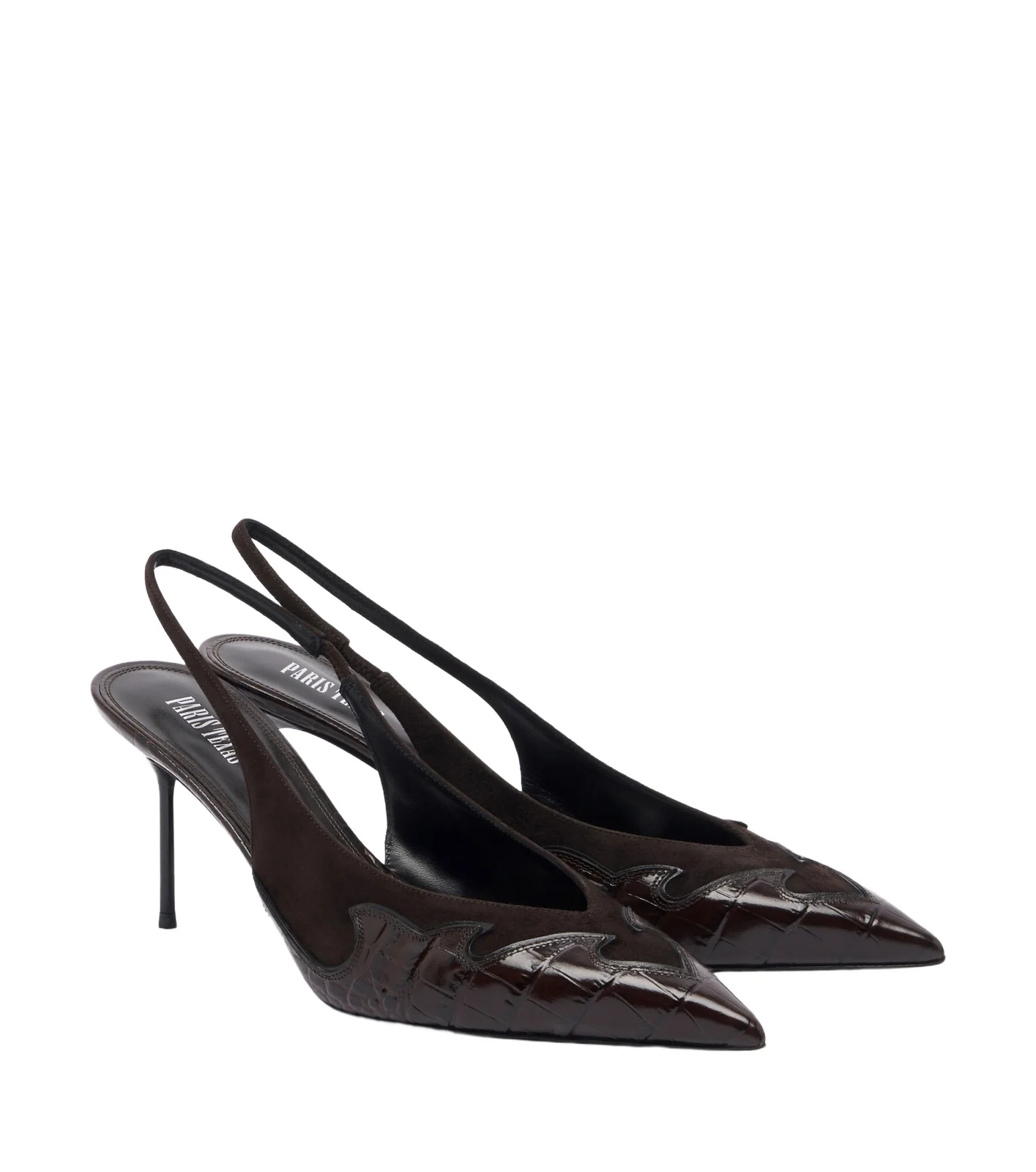 Paris Texas Lidia Queen of Hearts leather slingback pumps