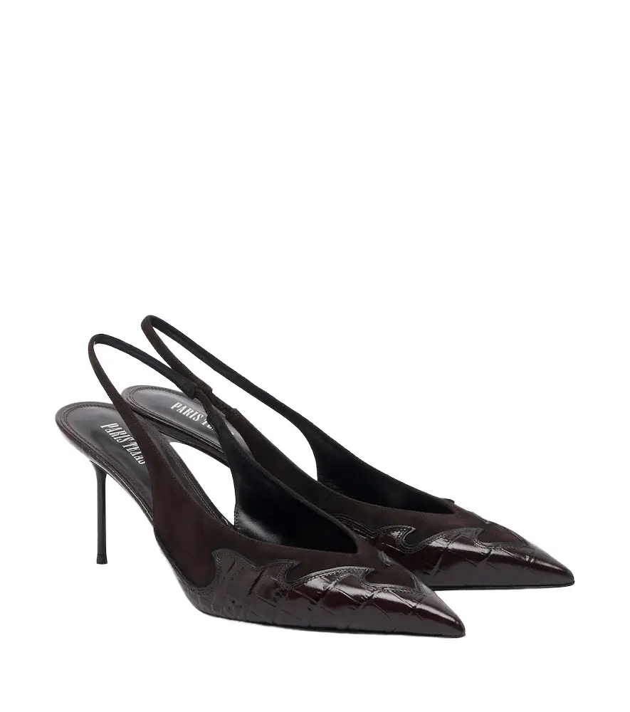 Paris Texas Lidia Queen of Hearts leather slingback pumps