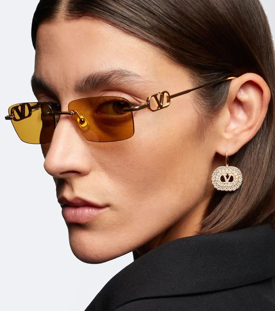 Valentino Bejewelled VLogo rectangular sunglasses | Thumbnail 5 Valentino Bejewelled VLogo rectangular sunglasses | Thumbnail 5