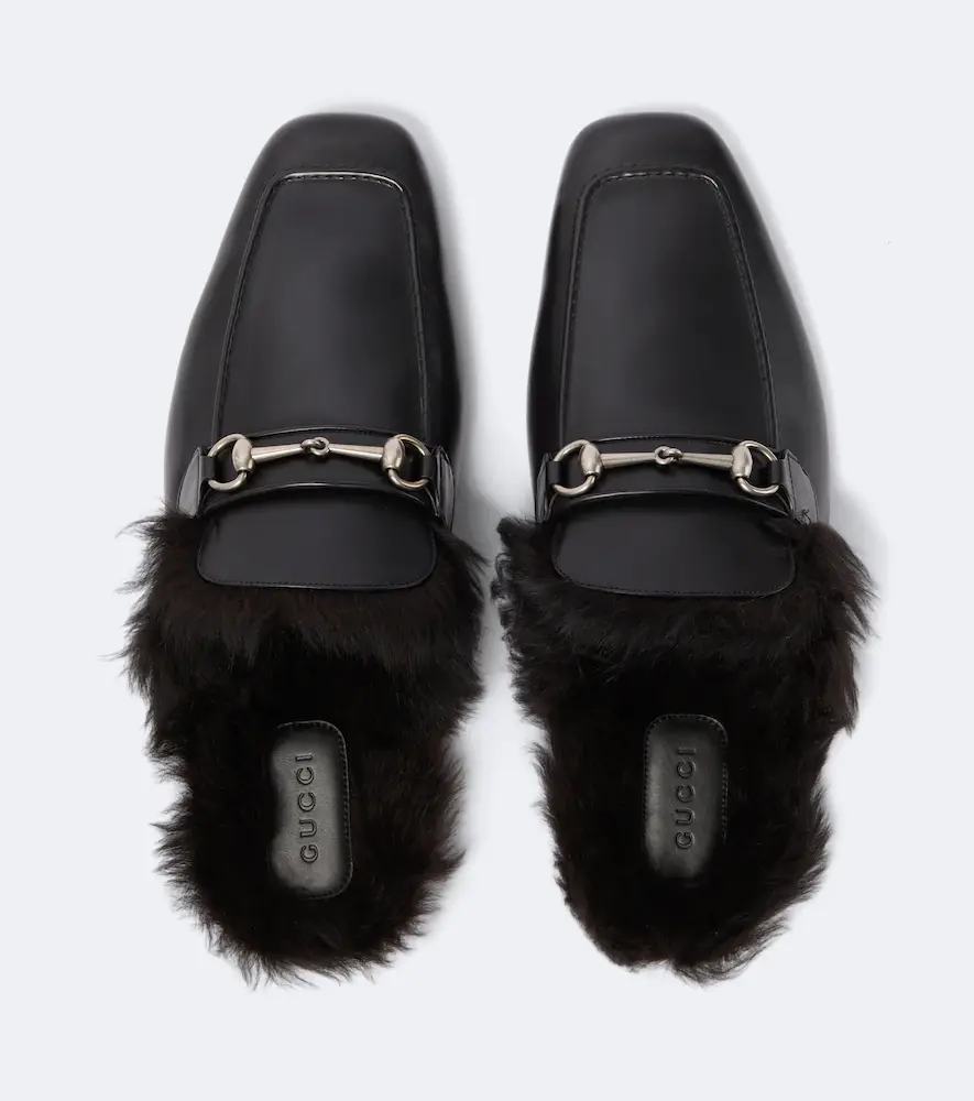 Gucci Horsebit shearling-lined leather mules | Thumbnail 3 Gucci Horsebit shearling-lined leather mules | Thumbnail 3