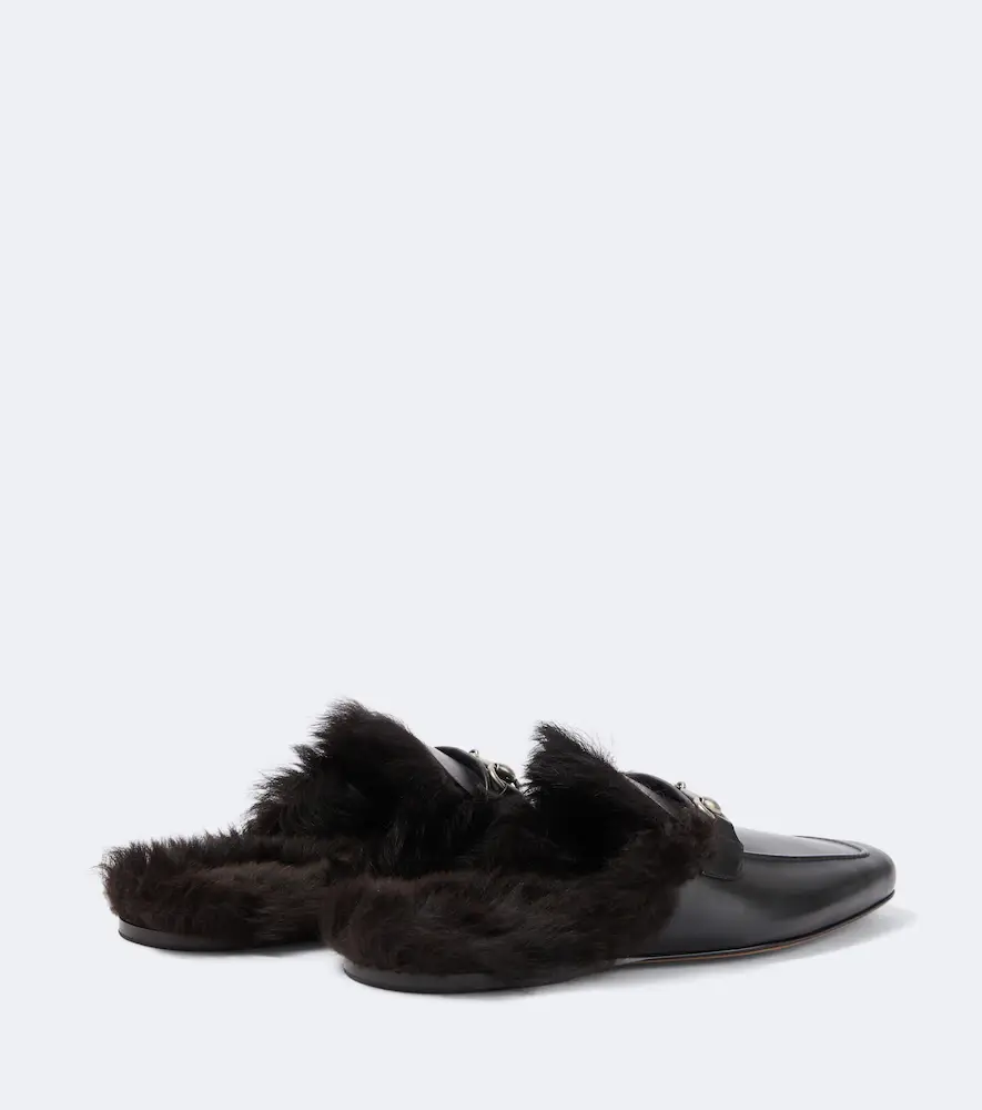 Gucci Horsebit shearling-lined leather mules | Thumbnail 4 Gucci Horsebit shearling-lined leather mules | Thumbnail 4