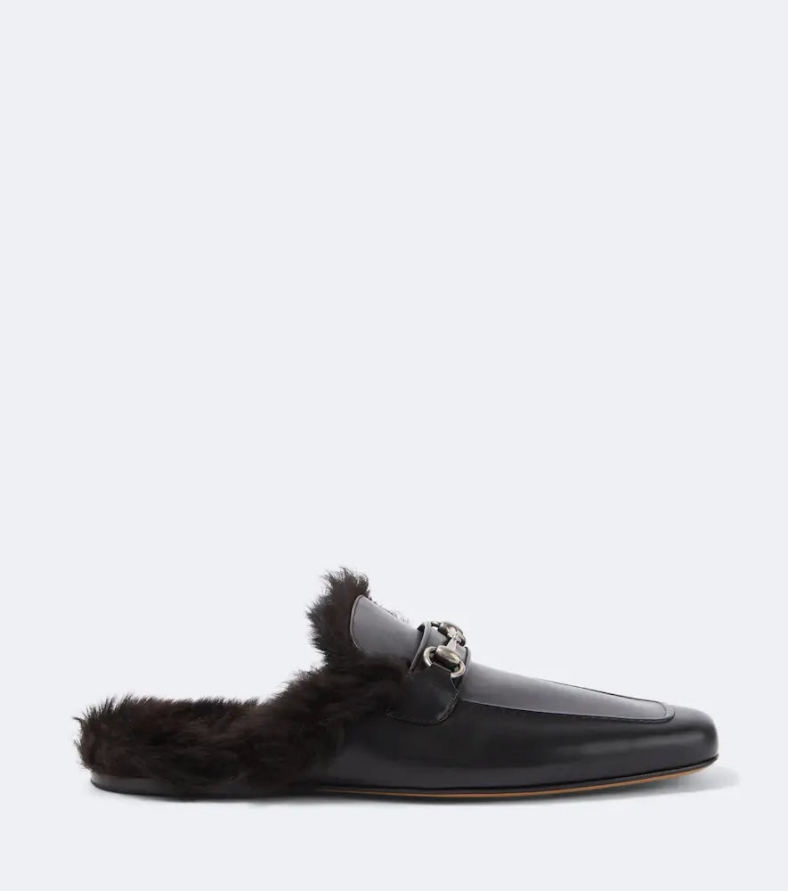 Gucci Horsebit shearling-lined leather mules | Thumbnail 5 Gucci Horsebit shearling-lined leather mules | Thumbnail 5