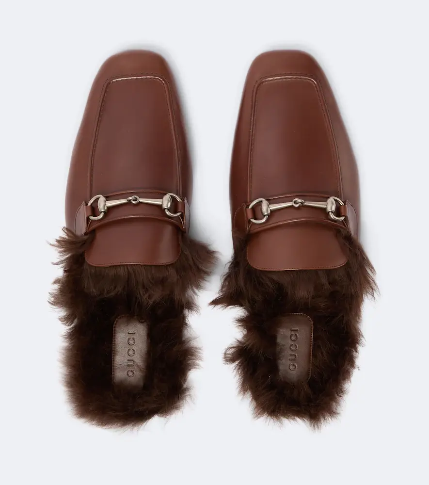 Gucci Horsebit shearling-lined leather mules | Thumbnail 3 Gucci Horsebit shearling-lined leather mules | Thumbnail 3