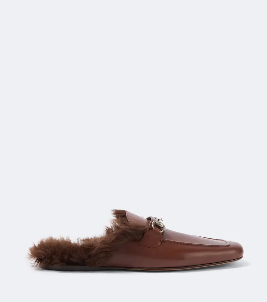 Gucci Horsebit shearling-lined leather mules | Thumbnail 4 Gucci Horsebit shearling-lined leather mules | Thumbnail 4