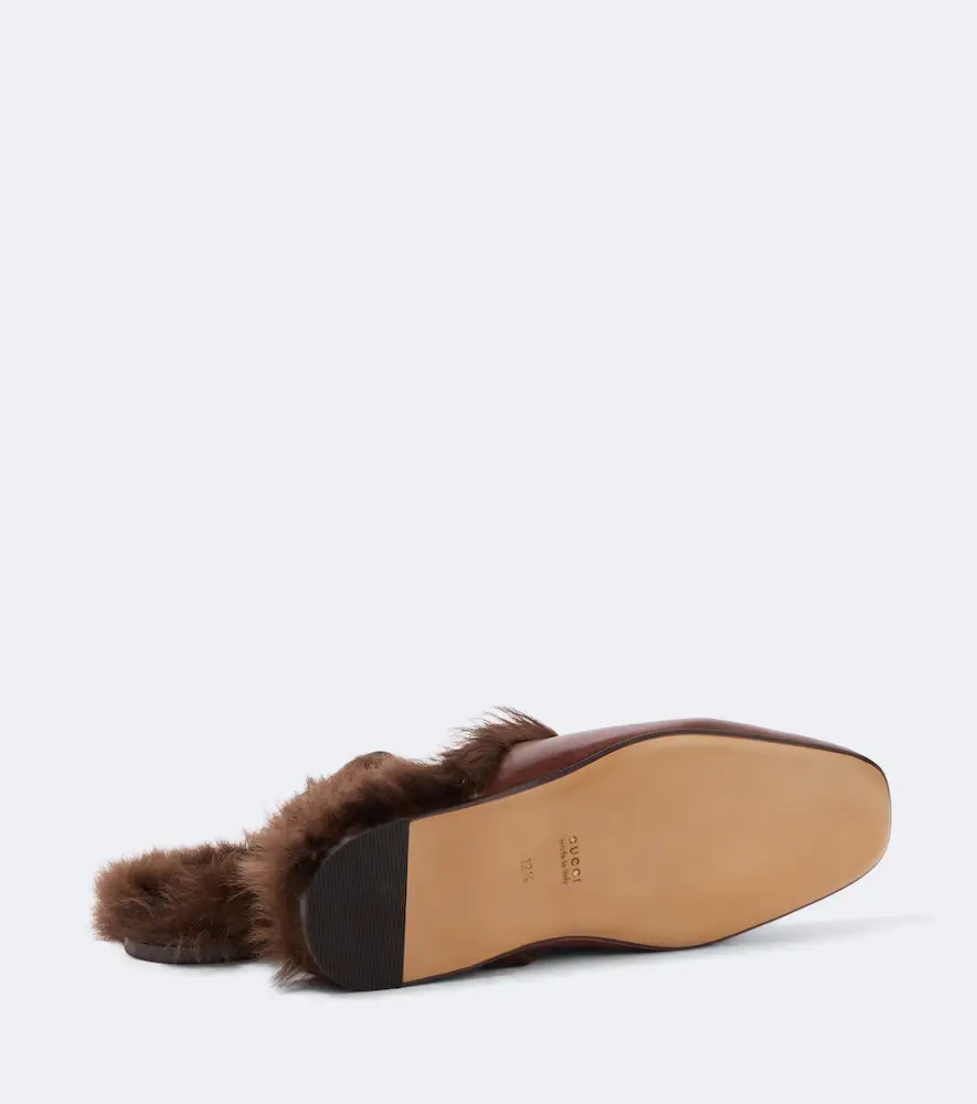 Gucci Horsebit shearling-lined leather mules | Thumbnail 5 Gucci Horsebit shearling-lined leather mules | Thumbnail 5