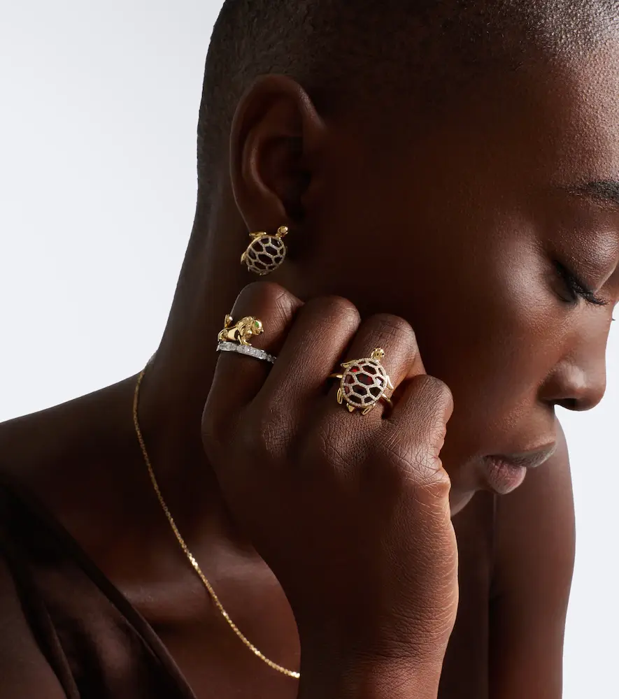 Yvonne Léon Yvonne Léon Tortue 9kt gold ring with diamonds and resin | Thumbnail 4 Yvonne Léon Yvonne Léon Tortue 9kt gold ring with diamonds and resin | Thumbnail 4